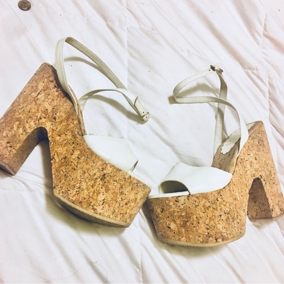 TXC MELROSE PLATAFORMA DE CORCHO PIEL BLANCO - Picture 2 of 2